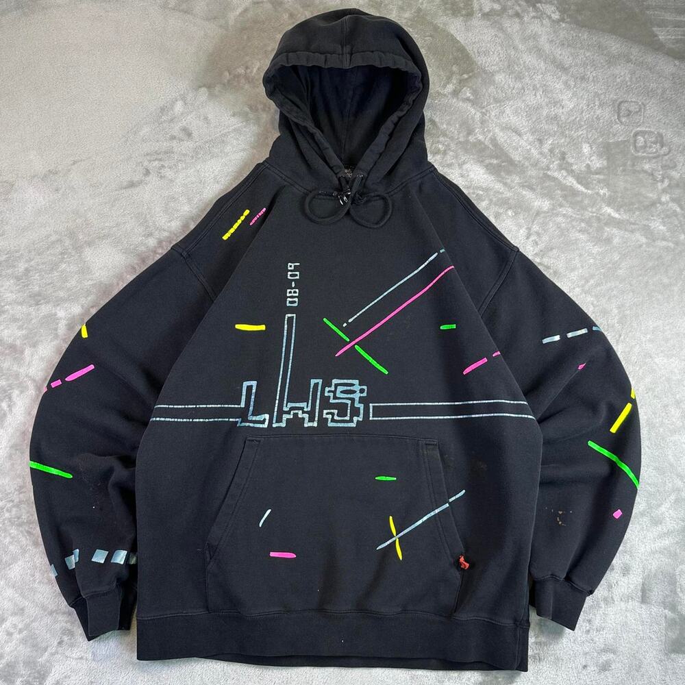 Y2K Neighborhoodies Tees Graphic Hoodie Mens Large Black Streetwear Pullover